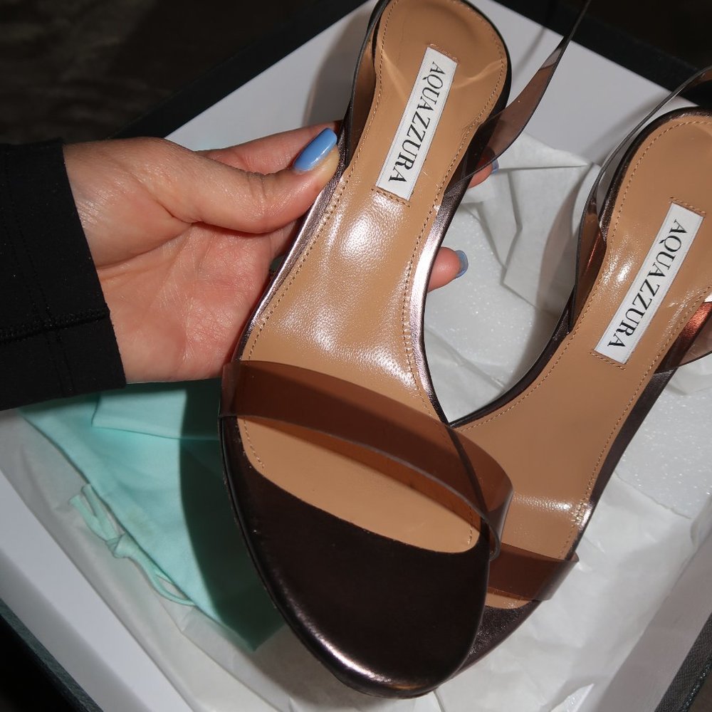 Aquazzura So Nude Plexi Heeled Sandals | Size 37.5